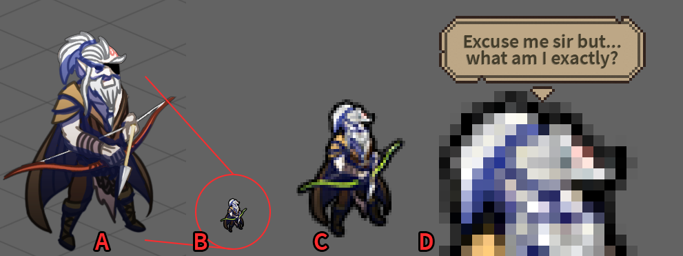 The Last Spell art direction - Zoomed sprite